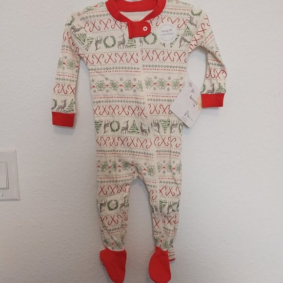 Burt's Bees Baby Holiday Footed Pajama - Picture 2 of 7